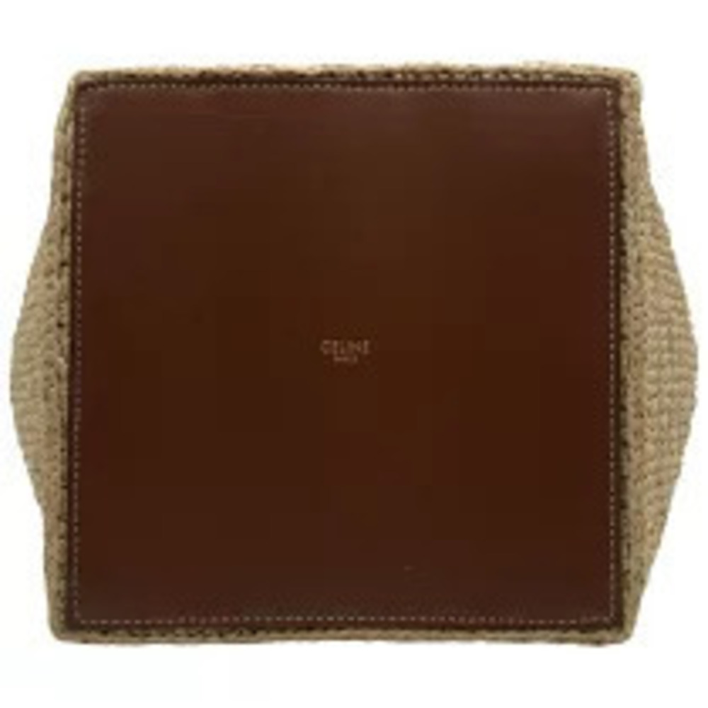 Celine Triomphe Raffia Cube Bag Beige Cream Black Handbag - Picture 5 of 12
